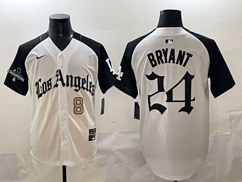 Men 2025 Los Angeles Dodgers #24 Bryant White black Five generations Joint Name Nike MLB Jersey style 5262->los angeles dodgers->MLB Jersey